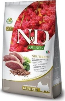 FARMINA N&D QUINOA DOG DUCK BROCCOLI & ASPARAGUS  NEUTERED  ADULT MINI dla psów kastrowanych 2 5kg