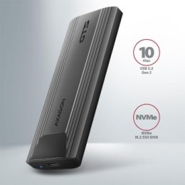 Obudowa zewnętrzna Axagon do dysków M.2 NVMe & SATA SSD/USB-C 3.2 G2, 30-80mm, UASP, TRIM czarna