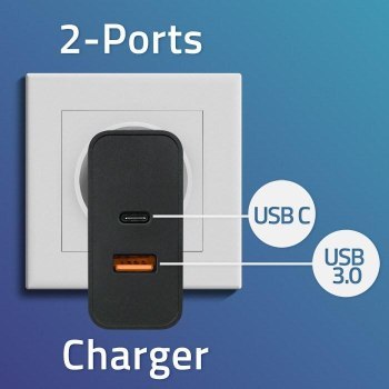 QOLTEC ŁADOWARKA SUPER QUICK PD | 1XUSB-C | 1XUSB | 90W | 5-20V | 2.4-4.35A | CZARNA QOLTEC ŁADOWARKA SUPER QUICK PD | 1XUSB-C | 1XUSB | 90W | 5-20V | 2.4-4.35A | CZARNA