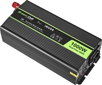 Green Cell 12V na 230V Czysta sinusoida 1000W Green Cell 12V na 230V Czysta sinusoida 1000W