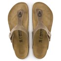 Japonki damskie Birkenstock Gizeh Oiled Leather Tabacco Brown Regular szerokie (0943811)