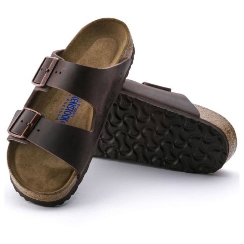 Klapki damskie Birkenstock Arizona Soft Footbed Oiled Leather Habana narrow wąskie (0452763) Klapki damskie Birkenstock Arizona Soft Footbed Oiled Leather Habana narrow wąskie (0452763)
