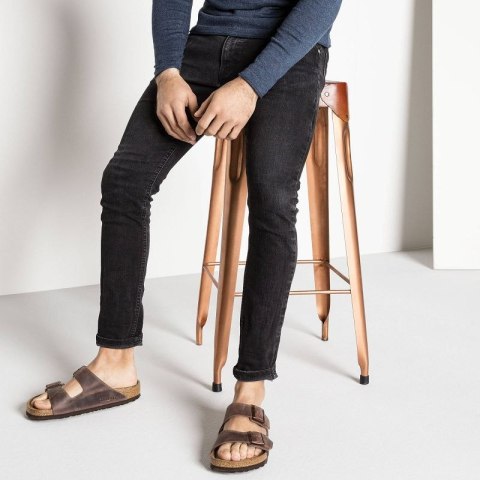 Klapki damskie Birkenstock Arizona Soft Footbed Oiled Leather Habana narrow wąskie (0452763) Klapki damskie Birkenstock Arizona Soft Footbed Oiled Leather Habana narrow wąskie (0452763)