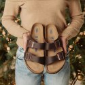 Klapki damskie Birkenstock Arizona Soft Footbed Oiled Leather Habana narrow wąskie (0452763)