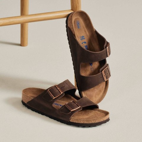 Klapki damskie Birkenstock Arizona Soft Footbed Oiled Leather Habana narrow wąskie (0452763) Klapki damskie Birkenstock Arizona Soft Footbed Oiled Leather Habana narrow wąskie (0452763)