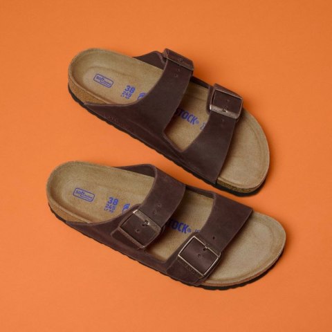 Klapki damskie Birkenstock Arizona Soft Footbed Oiled Leather Habana narrow wąskie (0452763) Klapki damskie Birkenstock Arizona Soft Footbed Oiled Leather Habana narrow wąskie (0452763)