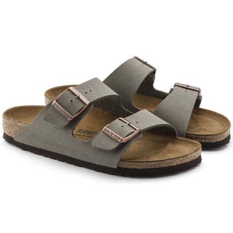 Klapki damskie/męskie Birkenstock Arizona Birko-Flor Nubuck Stone regular szerokie szare (0151211) Klapki damskie/męskie Birkenstock Arizona Birko-Flor Nubuck Stone regular szerokie szare (0151211)