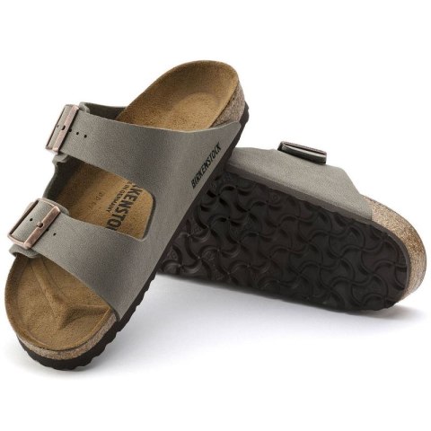 Klapki damskie/męskie Birkenstock Arizona Birko-Flor Nubuck Stone regular szerokie szare (0151211) Klapki damskie/męskie Birkenstock Arizona Birko-Flor Nubuck Stone regular szerokie szare (0151211)