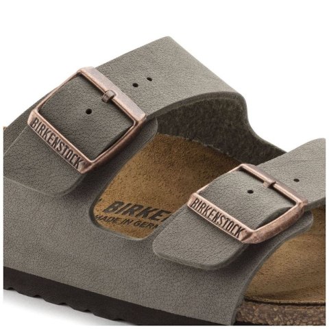 Klapki damskie/męskie Birkenstock Arizona Birko-Flor Nubuck Stone regular szerokie szare (0151211) Klapki damskie/męskie Birkenstock Arizona Birko-Flor Nubuck Stone regular szerokie szare (0151211)
