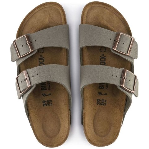 Klapki damskie/męskie Birkenstock Arizona Birko-Flor Nubuck Stone regular szerokie szare (0151211) Klapki damskie/męskie Birkenstock Arizona Birko-Flor Nubuck Stone regular szerokie szare (0151211)