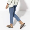 Klapki damskie/męskie Birkenstock Arizona Birko-Flor Nubuck Stone regular szerokie szare (0151211)
