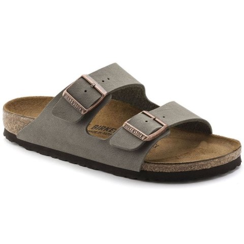 Klapki damskie/męskie Birkenstock Arizona Birko-Flor Nubuck Stone regular szerokie szare (0151211) Klapki damskie/męskie Birkenstock Arizona Birko-Flor Nubuck Stone regular szerokie szare (0151211)