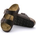 Klapki damskie/męskie brązowe Birkenstock Arizona Nubuk Habana narrow wąskie (52533)