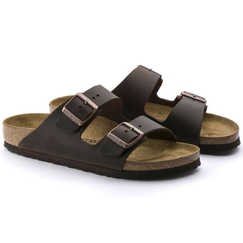 Klapki damskie/męskie brązowe Birkenstock Arizona Nubuk Habana narrow wąskie (52533) Klapki damskie/męskie brązowe Birkenstock Arizona Nubuk Habana narrow wąskie (52533)
