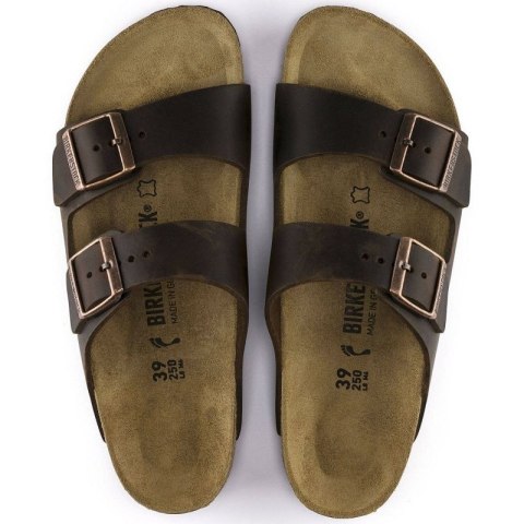 Klapki damskie/męskie brązowe Birkenstock Arizona Nubuk Habana narrow wąskie (52533) Klapki damskie/męskie brązowe Birkenstock Arizona Nubuk Habana narrow wąskie (52533)