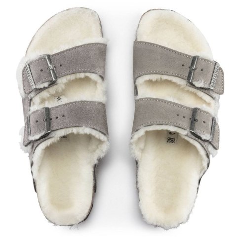 Klapki damskie/męskie ocieplane Birkenstock Arizona Shearling Stone Coin zamsz z wełną owczą narrow wąskie (1017403) Klapki damskie/męskie ocieplane Birkenstock Arizona Shearling Stone Coin zamsz z wełną owczą narrow wąskie (1017403)
