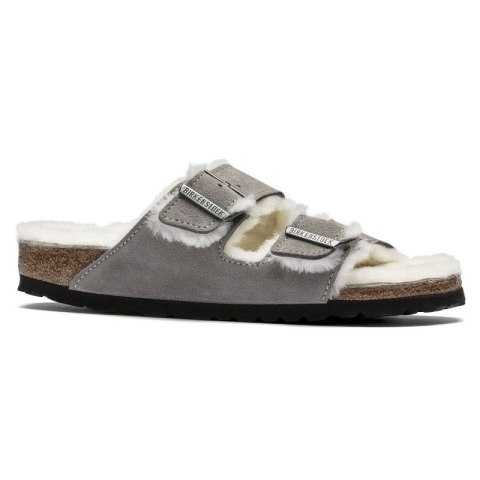 Klapki damskie/męskie ocieplane Birkenstock Arizona Shearling Stone Coin zamsz z wełną owczą regular szerokie (1017402) Klapki damskie/męskie ocieplane Birkenstock Arizona Shearling Stone Coin zamsz z wełną owczą regular szerokie (1017402)