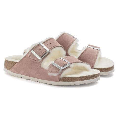 Klapki ocieplane Birkenstock Arizona Suede Leather Shearling Pink Clay LAF wąskie narrow (1023258) Klapki ocieplane Birkenstock Arizona Suede Leather Shearling Pink Clay LAF wąskie narrow (1023258)