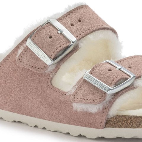 Klapki ocieplane Birkenstock Arizona Suede Leather Shearling Pink Clay LAF wąskie narrow (1023258) Klapki ocieplane Birkenstock Arizona Suede Leather Shearling Pink Clay LAF wąskie narrow (1023258)