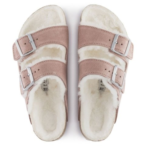 Klapki ocieplane Birkenstock Arizona Suede Leather Shearling Pink Clay LAF wąskie narrow (1023258) Klapki ocieplane Birkenstock Arizona Suede Leather Shearling Pink Clay LAF wąskie narrow (1023258)