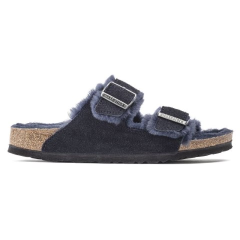 Klapki ocieplane Birkenstock Arizona VL Shearling Midnight skóra zamszowa wąskie narrow (1020583) Klapki ocieplane Birkenstock Arizona VL Shearling Midnight skóra zamszowa wąskie narrow (1020583)