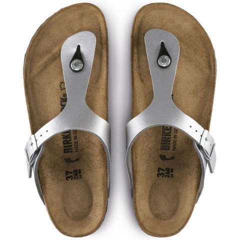 Japonki damskie Birkenstock Gizeh Birko-Flor srebrne regular szerokie (0043851) Japonki damskie Birkenstock Gizeh Birko-Flor srebrne regular szerokie (0043851)