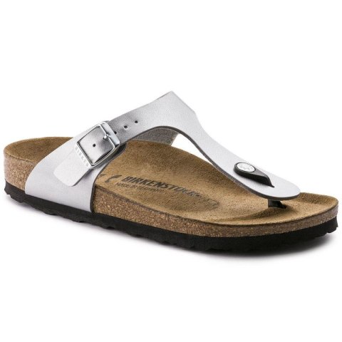 Japonki damskie Birkenstock Gizeh Birko-Flor srebrne regular szerokie (0043851) Japonki damskie Birkenstock Gizeh Birko-Flor srebrne regular szerokie (0043851)