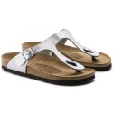 Japonki damskie srebrne Birkenstock Gizeh Birko-Flor narrow wąskie (0043853)