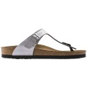 Japonki damskie srebrne Birkenstock Gizeh Birko-Flor narrow wąskie (0043853)