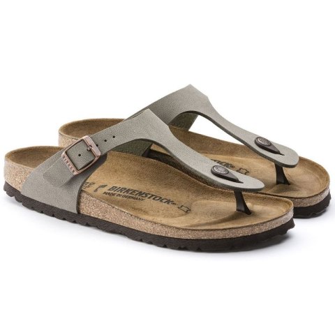 Japonki damskie szare-beżowe Birkenstock Gizeh Birko-Flor Nubuck Stone regular szerokie (43391) Japonki damskie szare-beżowe Birkenstock Gizeh Birko-Flor Nubuck Stone regular szerokie (43391)