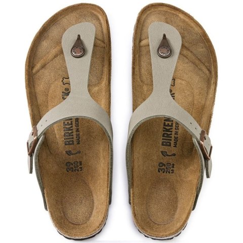 Japonki damskie szare-beżowe Birkenstock Gizeh Birko-Flor Nubuck Stone regular szerokie (43391) Japonki damskie szare-beżowe Birkenstock Gizeh Birko-Flor Nubuck Stone regular szerokie (43391)