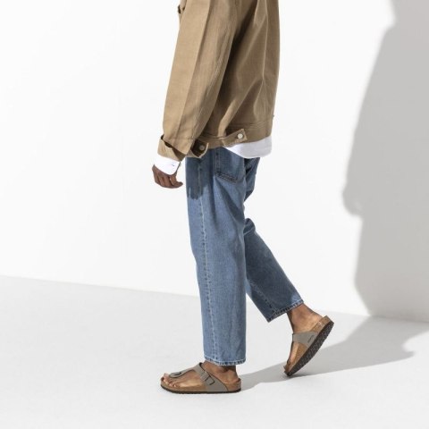 Japonki damskie szare-beżowe Birkenstock Gizeh Birko-Flor Nubuck Stone regular szerokie (43391) Japonki damskie szare-beżowe Birkenstock Gizeh Birko-Flor Nubuck Stone regular szerokie (43391)
