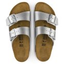 Klapki damskie Birkenstock srebrne Arizona Birko-Flor Silver regular szerokie (1012282)