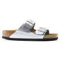 Klapki damskie Birkenstock srebrne Arizona Birko-Flor Silver regular szerokie (1012282)