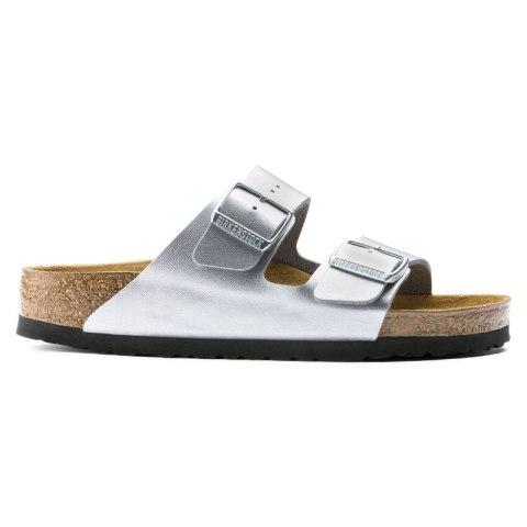 Klapki damskie Birkenstock srebrne Arizona Birko-Flor Silver regular szerokie (1012282) Klapki damskie Birkenstock srebrne Arizona Birko-Flor Silver regular szerokie (1012282)