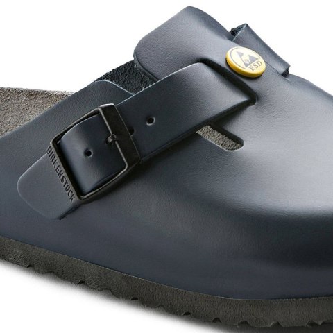 Chodaki damskie Birkenstock Boston ESD Blue skóra naturalna klapki narrow wąskie (0061388) Chodaki damskie Birkenstock Boston ESD Blue skóra naturalna klapki narrow wąskie (0061388)