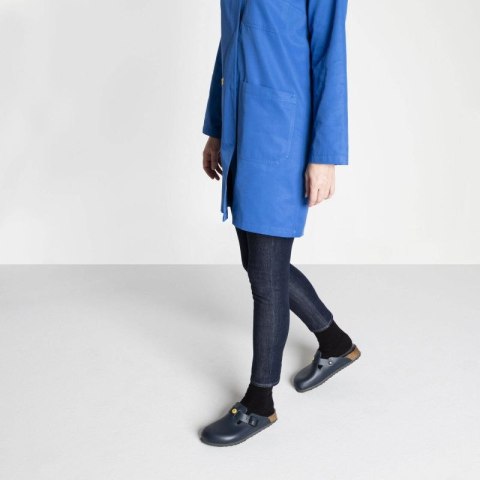Chodaki damskie Birkenstock Boston ESD Blue skóra naturalna klapki narrow wąskie (0061388) Chodaki damskie Birkenstock Boston ESD Blue skóra naturalna klapki narrow wąskie (0061388)
