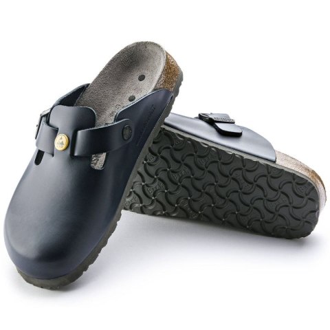 Chodaki damskie Birkenstock Boston ESD Blue skóra naturalna klapki narrow wąskie (0061388) Chodaki damskie Birkenstock Boston ESD Blue skóra naturalna klapki narrow wąskie (0061388)