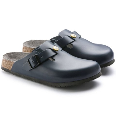 Chodaki damskie Birkenstock Boston ESD Blue skóra naturalna klapki narrow wąskie (0061388) Chodaki damskie Birkenstock Boston ESD Blue skóra naturalna klapki narrow wąskie (0061388)