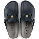 Chodaki damskie Birkenstock Boston ESD Blue skóra naturalna klapki narrow wąskie (0061388)