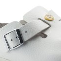 Chodaki damskie Birkenstock Boston ESD White skóra naturalna klapki medyczne narrow wąskie (0061378)