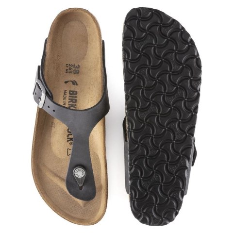 Japonki damskie/męskie Birkenstock Gizeh NU Oiled Black Regular olejowana skóra na szeroką stopę (0845251) Japonki damskie/męskie Birkenstock Gizeh NU Oiled Black Regular olejowana skóra na szeroką stopę (0845251)