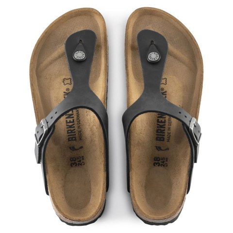 Japonki damskie/męskie Birkenstock Gizeh NU Oiled Black Regular olejowana skóra na szeroką stopę (0845251) Japonki damskie/męskie Birkenstock Gizeh NU Oiled Black Regular olejowana skóra na szeroką stopę (0845251)
