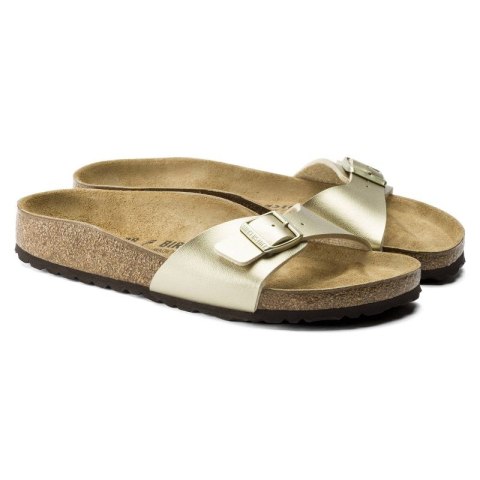 Klapki damskie Birkenstock Madrid Birko-Flor Gold regular szerokie złote (1016106) Klapki damskie Birkenstock Madrid Birko-Flor Gold regular szerokie złote (1016106)