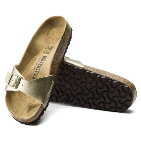 Klapki damskie Birkenstock Madrid Birko-Flor Gold regular szerokie złote (1016106) Klapki damskie Birkenstock Madrid Birko-Flor Gold regular szerokie złote (1016106)