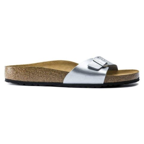 Klapki damskie Birkenstock Madrid Birko-Flor Silver srebrne regular szerokie (0040411) Klapki damskie Birkenstock Madrid Birko-Flor Silver srebrne regular szerokie (0040411)