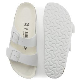 Klapki damskie/męskie Birkenstock Arizona Birko-Flor Regular na szeroką stopę na lato białe (1019061)