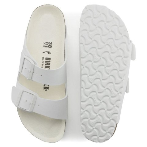 Klapki damskie/męskie Birkenstock Arizona Birko-Flor Regular na szeroką stopę na lato białe (1019061) Klapki damskie/męskie Birkenstock Arizona Birko-Flor Regular na szeroką stopę na lato białe (1019061)