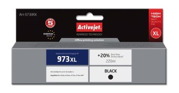 Tusz Activejet AH-973BRX (zamiennik HP 973XL L0S07AE; Premium; 220 ml; czarny) Tusz Activejet AH-973BRX (zamiennik HP 973XL L0S07AE; Premium; 220 ml; czarny)