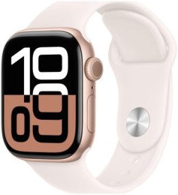 Apple Watch Series 10 GPS 46mm Rose Gold Aluminium Case with Light Blush Sport Band - M/L